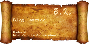 Birg Kasztor névjegykártya